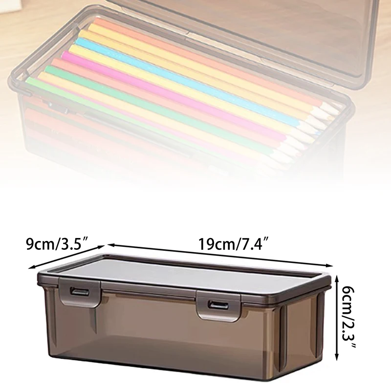 Large Capacity Stackable Pencil Case, Transparent Storage Box for Office School.