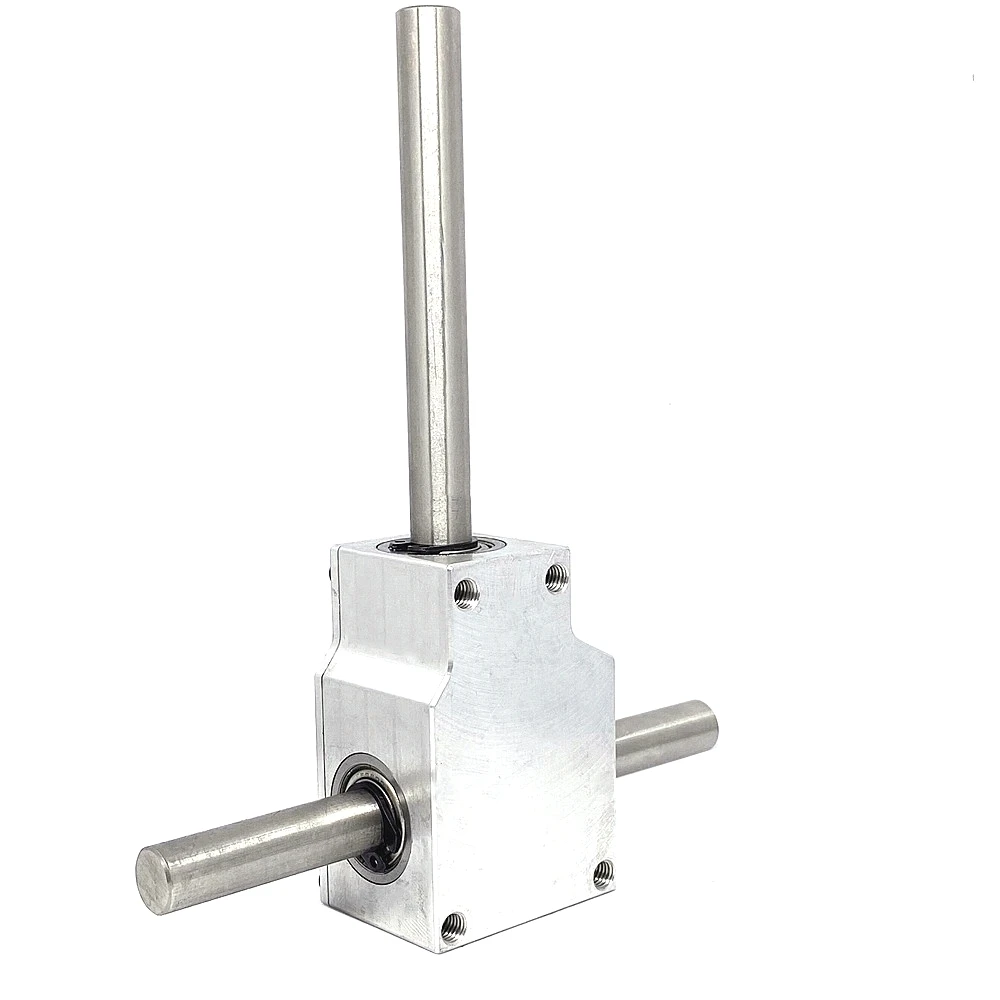 1:1 90° Reversing Angle Device Spiral Bevel Gearbox Reducer Assembly Small Reducer Dual-shaft 8MM/10MM