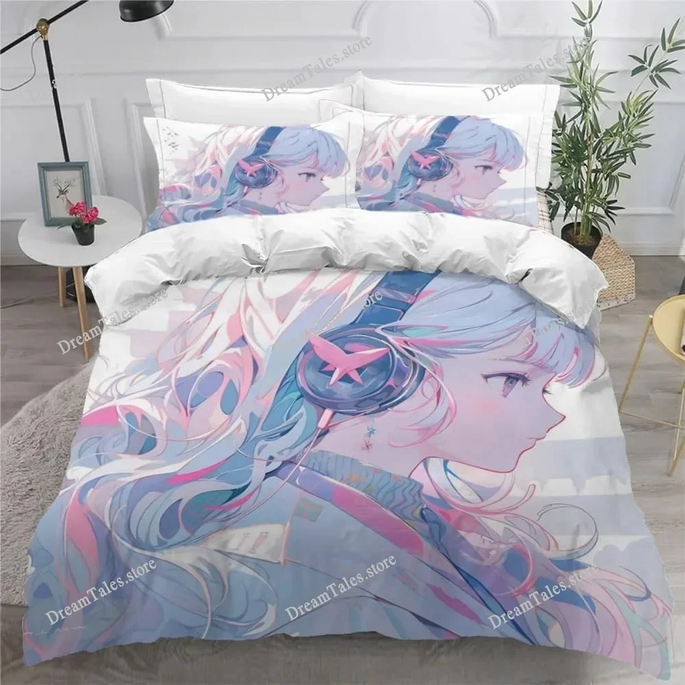 

Anime Girl Bedding Set, Japanese Manga Duvet Cover, Ultra-fine Fiber Duvet Cover, Adult and Children's Duvet Cover Pillowcase