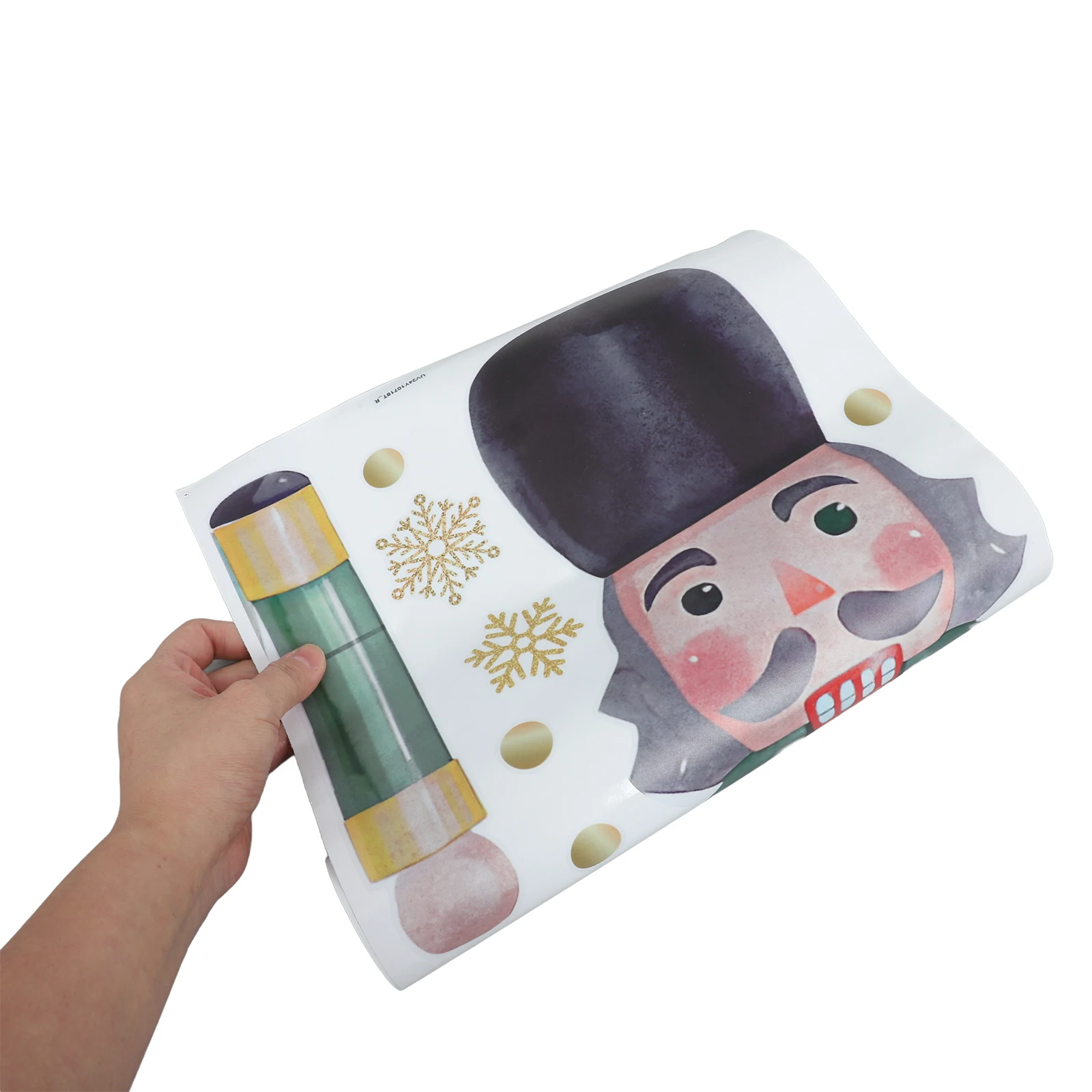 1Set Nutcracker Wall Stickers Christmas Snowflake Window Decals Xmas Door Decorations for Classroom Holiday Winter Room Decor
