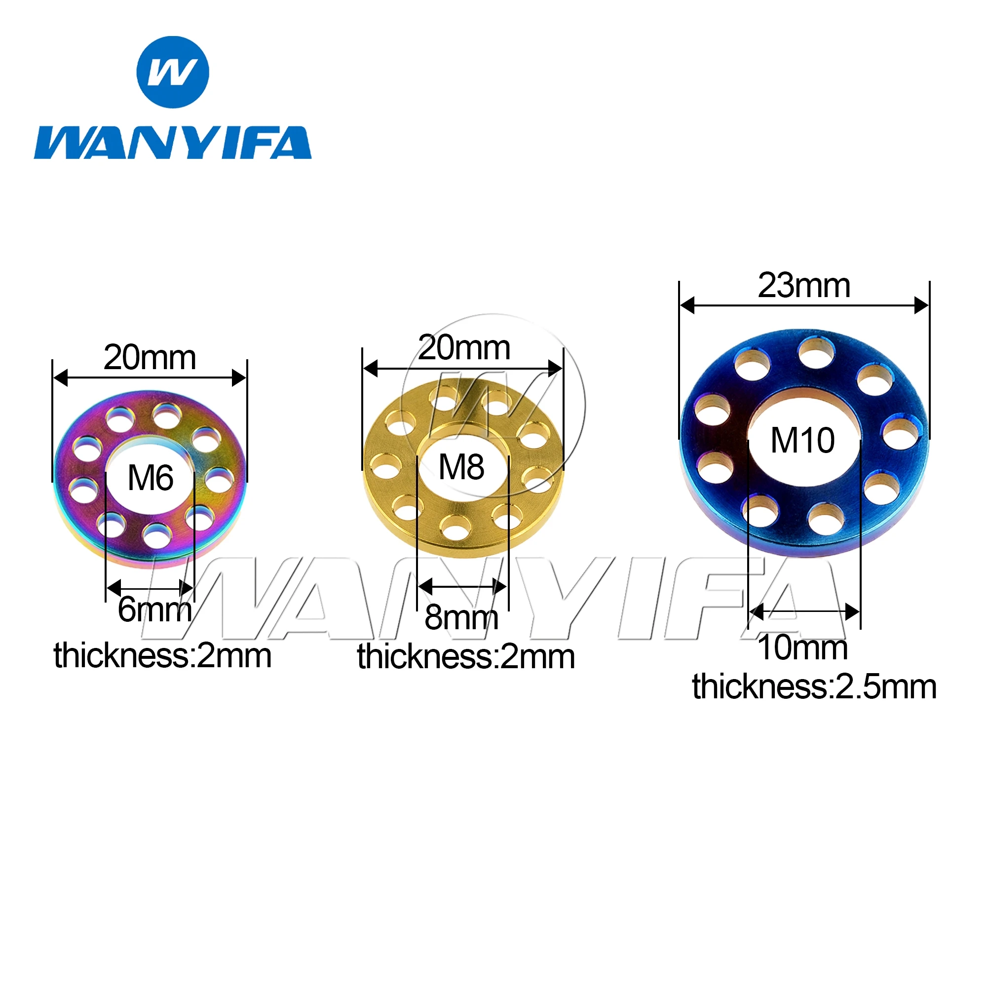 Grade 5 Titanium Alloy 9-Hole Washer M6/M8/M10 9-Hole Multi-Hole Washer Motorcycle Parts Fastener