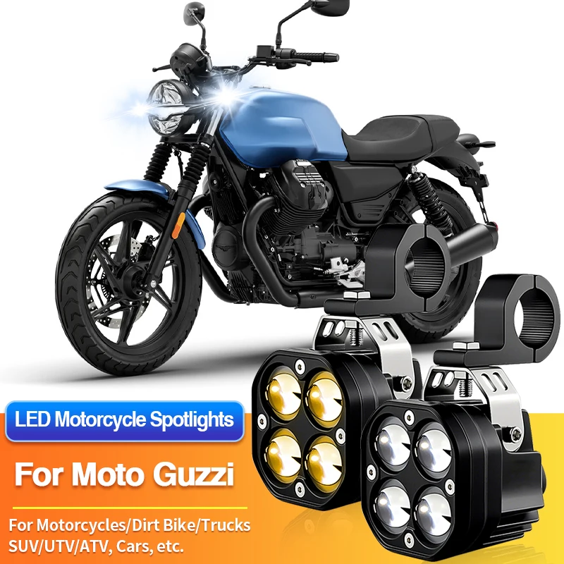 1 Set LED Universal Motorcycles Headlights Fog Light UTV ATV for Moto Guzzi V7 Stone E5/Special E5/V9 Bobber E5/V85 TT/V85 TT E5