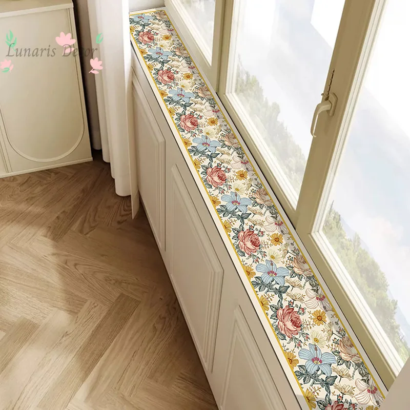 Long leather window sill mat, bedroom balcony edge bay window protective mat, moisture-proof, sun-proof and non-slip mat