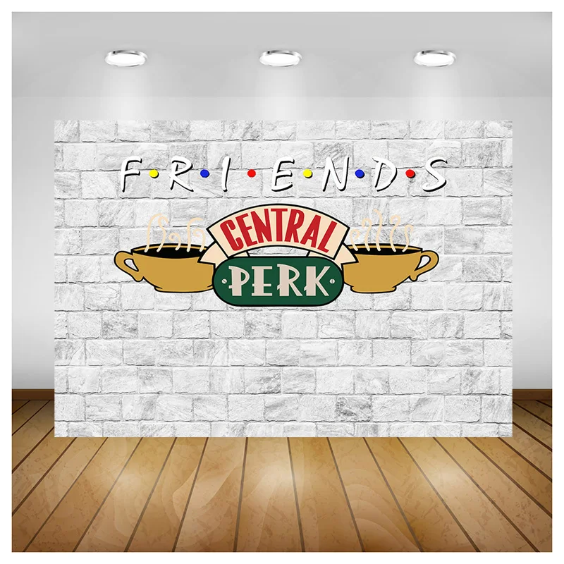 

SHUOZHIKE Friends Theme Photography Backdrops Pub 80s 90s Birthday Party Photoshoot Brick Wall Studio Background Props BW-09