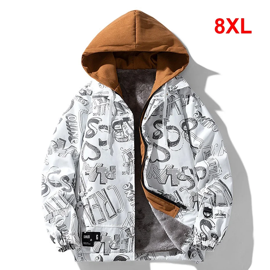 

DIANRUO зимние флисовые куртки мужские 8XL плюс размер лоскутная куртка с капюшоном пальто осенне-зимняя куртка пальто мужская уличная верхняя одежда