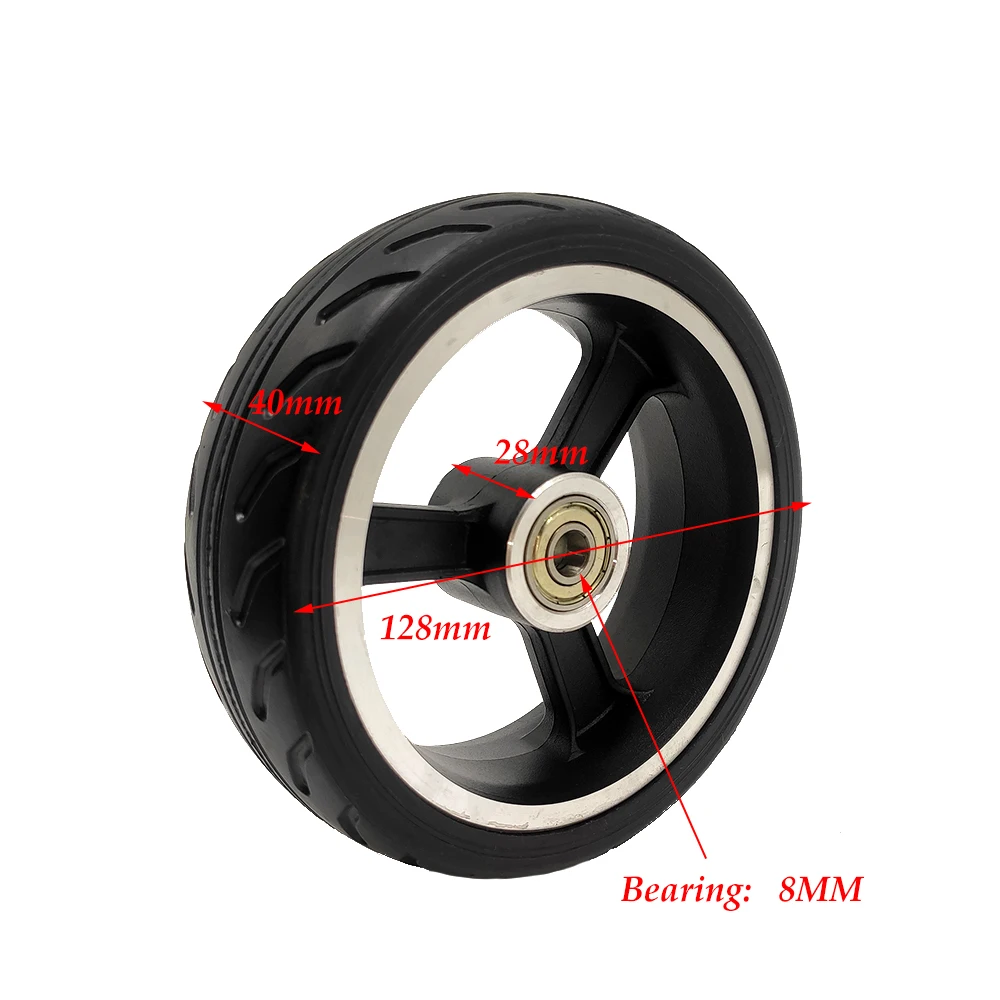 Electric Scooter 5 Inch Solid Wheel for Fast Wheel F0,jackhot,Nes Carbon Fiber Scooter Explosion Proof Tyre Replacement Parts