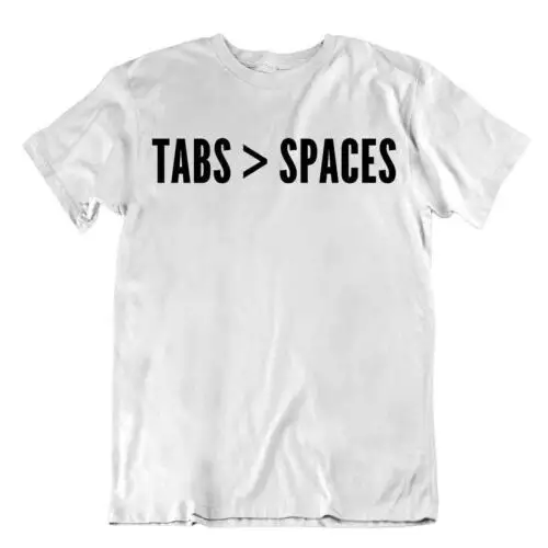 Tabs Spaces Tshirt Networking Apparel Tee Math Coder Humor