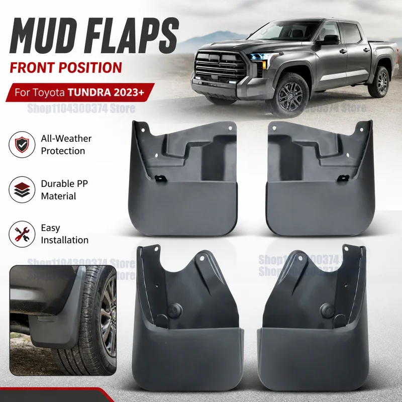 Mud Flaps For Toyota TUNDRA 2023 4Pcs Mud Flaps Splash Guards Front&Rear Wheel Fender Mudguards Car Exterior Protection Parts