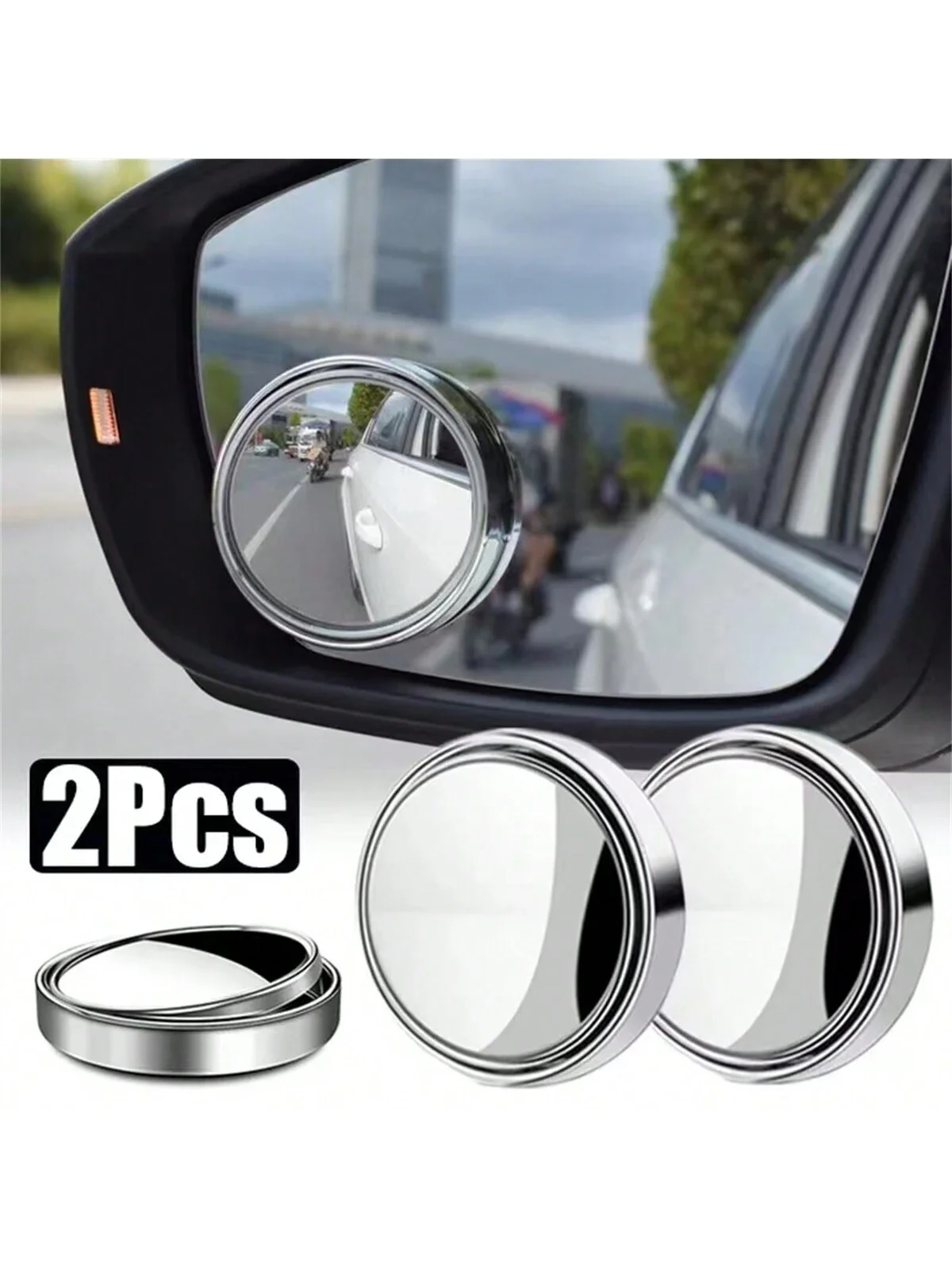 

2Pcs Degree Adjustable Blind Spot Mirror Car Auxiliary Rearview Convex Mirror Round Frame Wide Angle Mirrors For Car Reverse