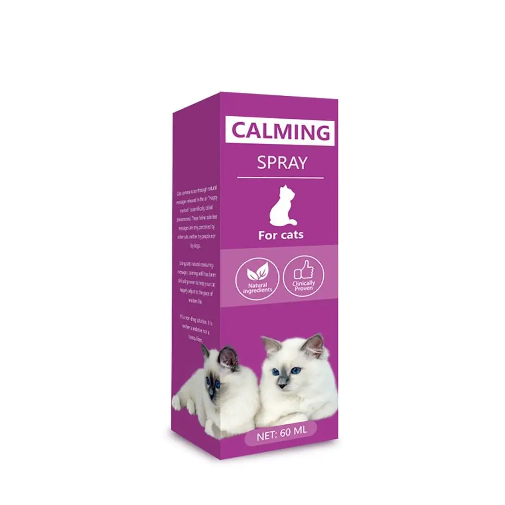 Anti Stress Cat Calming Spray New Reduction Pacify 60ml Pet Supplies Portable Pheromone Soothing Spray