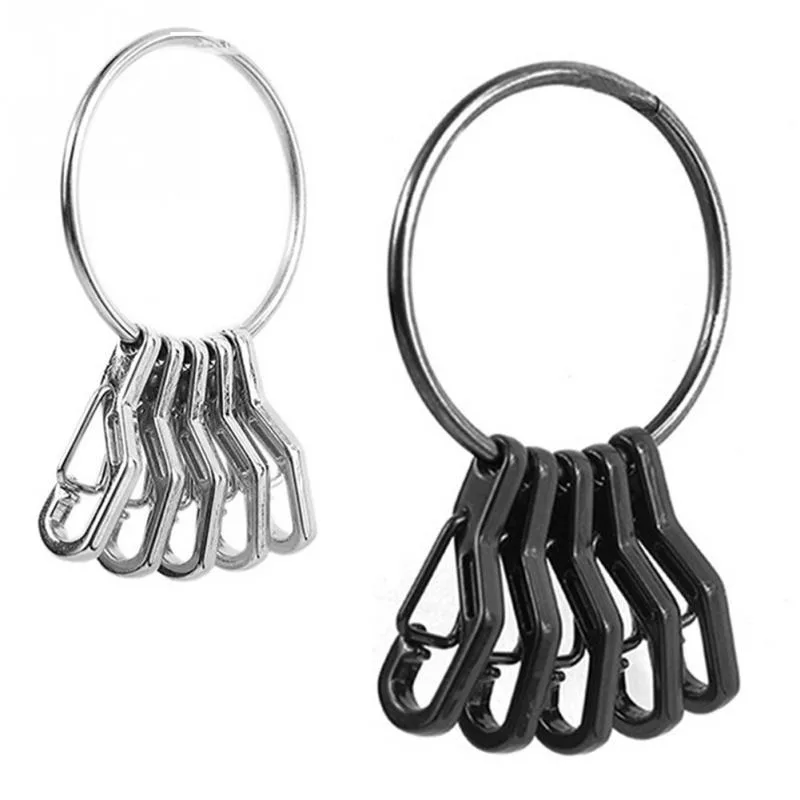 Mini 1PC Quick Release Keyring With 5Pcs TEC alloy Spring hook Keyring Set outdoor Hanging Buckle Carabiner Key Clip Keychain