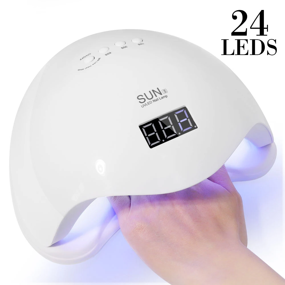 

UV/LED Nail Polish Lamp Have 3 Timer Modes LCD Display with 24 LEDS Nail Fordrying Dryer for Manicure Salon Acrylic Gel Art Tool