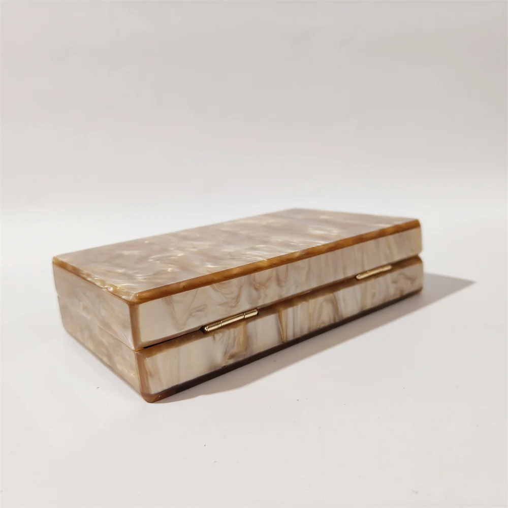 Marble Pearl Brown acrilico Box frizioni borsa a tracolla da donna estate Versatile piccola Mini borsa e borsa borsa da viaggio femminile con patta
