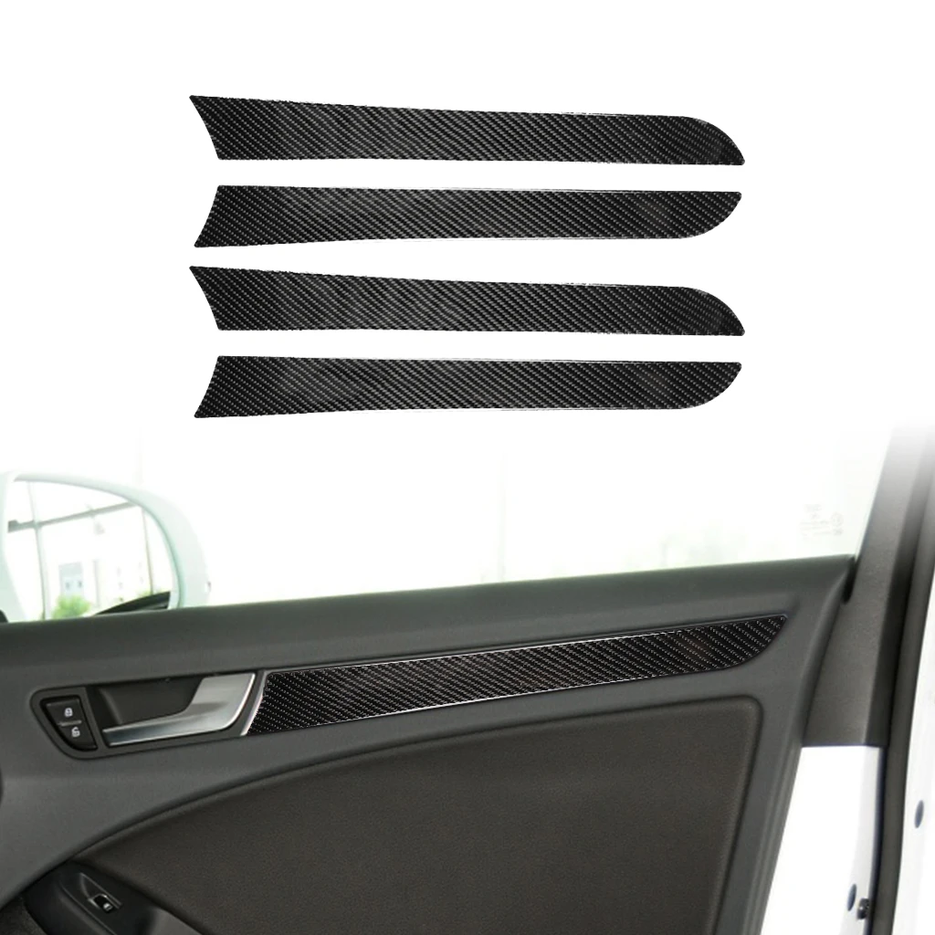 

For Audi A4 A5 A4L B8 2007-2015 Hand-made Carbon Fiber Car Inner Door Panel Decorative Stickers Auto Interior Accesorioss