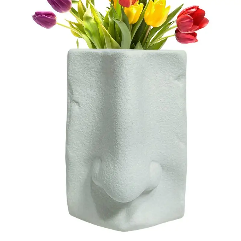 

Face Vase Living Room Desktop Decoration Human Head Portrait Vase White Head Vase For Decor Ceramic Face Vases home decoration