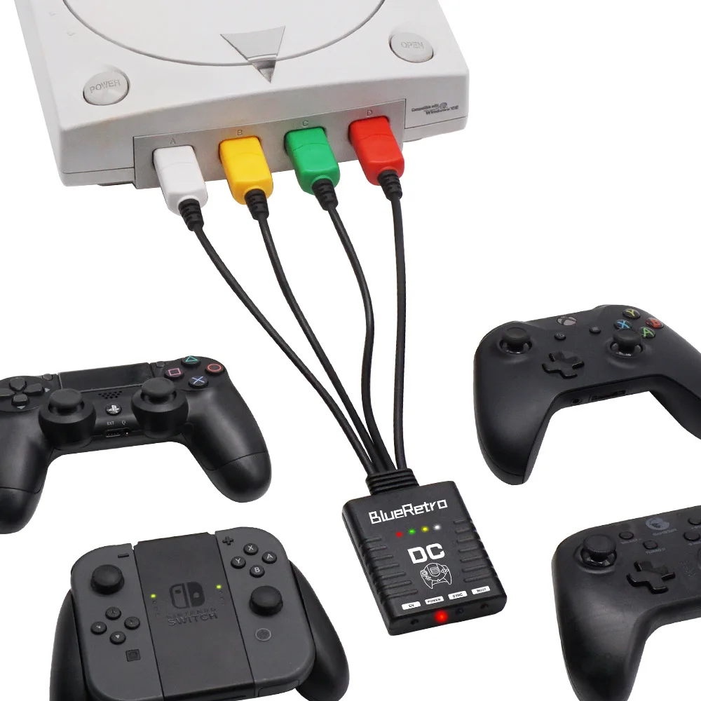 Picture 3: for Sega DreamCast BlueRetro Console Wireless Controller with Bluetooth Converter Cable Adapter Support 4pcs Game Pad