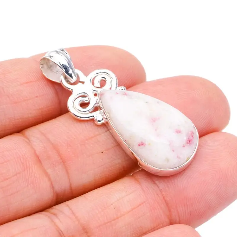 

StarGems ® Подвеска ручной работы из стерлингового серебра 925 пробы с натуральным родонитом 1,5 дюйма F3789