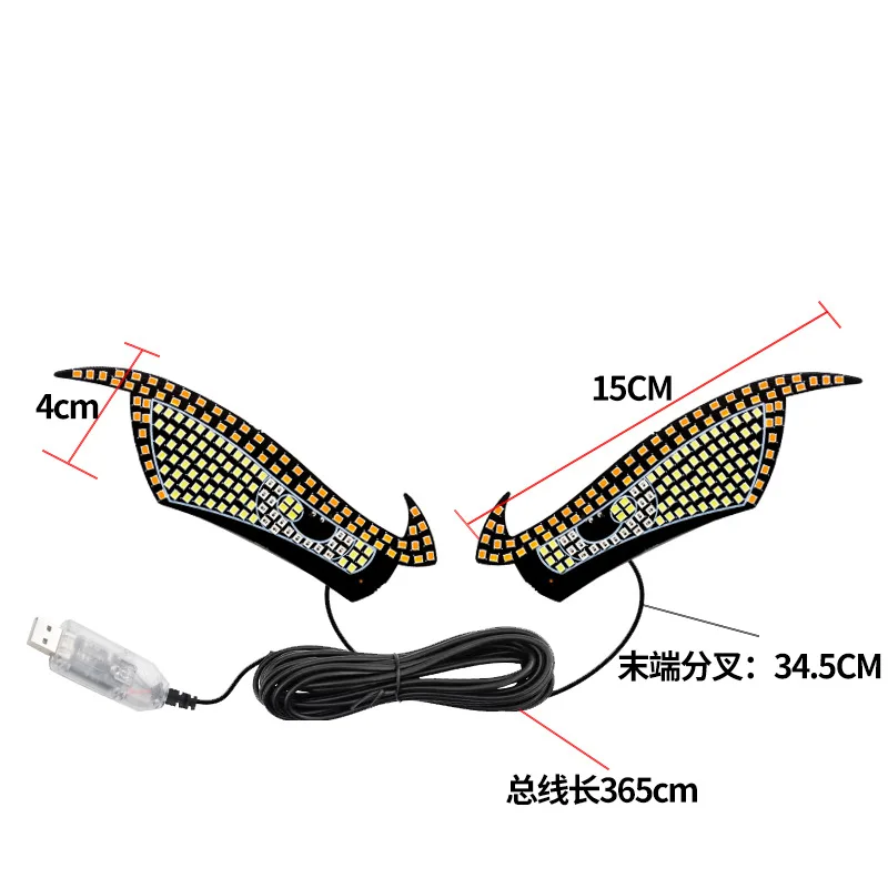 جديد الشيطان العين سيارة LED ضوء الزخرفية تعديل Kazilan كبير العين ضوء شخصية الديكور 11 طرق USB #5