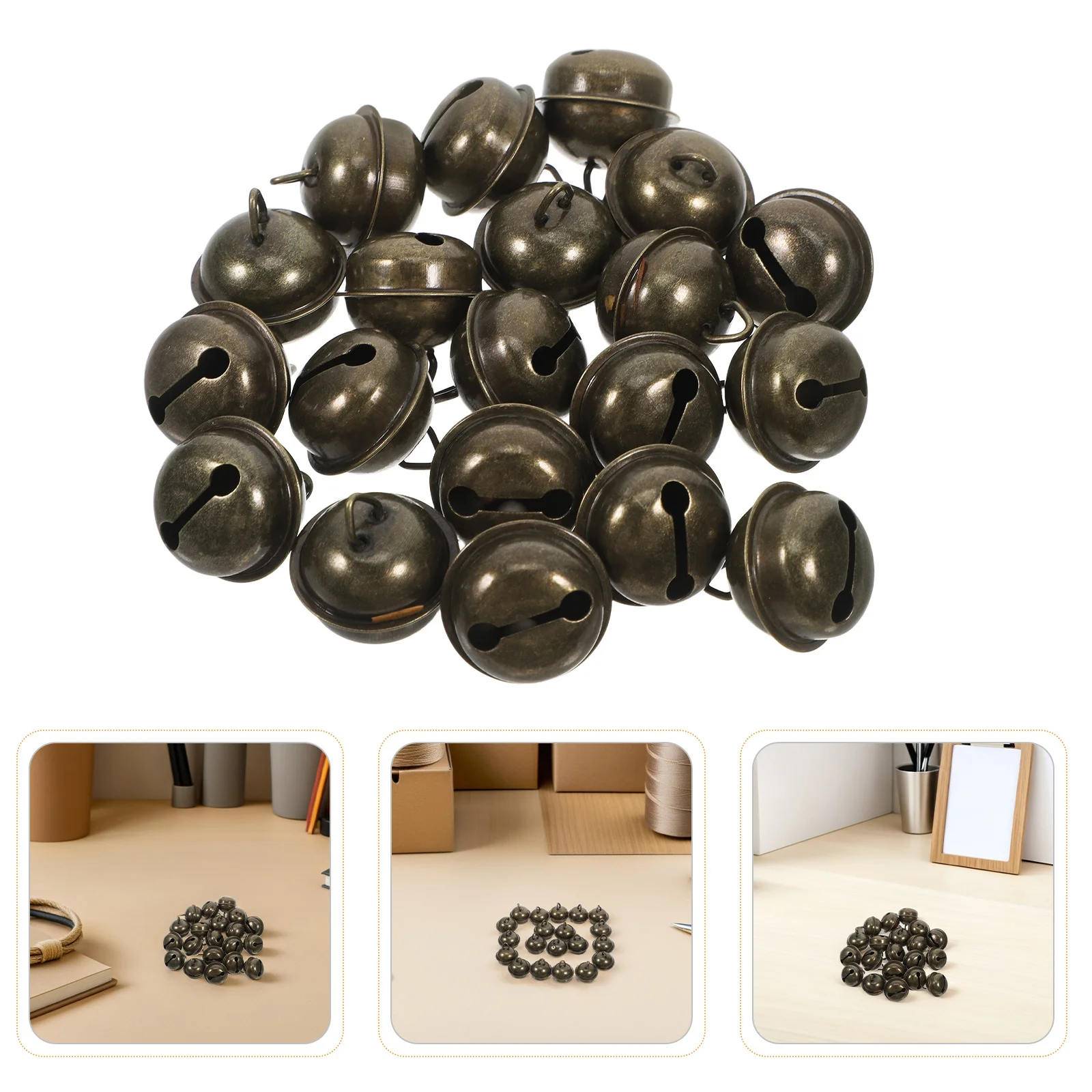 

50Pcs Retro Bronze Jingle Bells Vintage Iron Craft Bells DIY Wedding Favor Christmas Tree Ornaments Pet Training Dog Collar