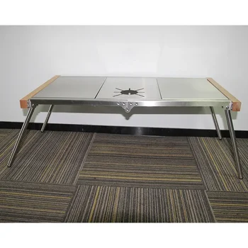 올메탈 IGT 테이블 야외 바베큐 랙 세트, 캠핑 스테인레스 스틸 접이식 탄소 오븐, 캠핑 테이블 IGT 세트