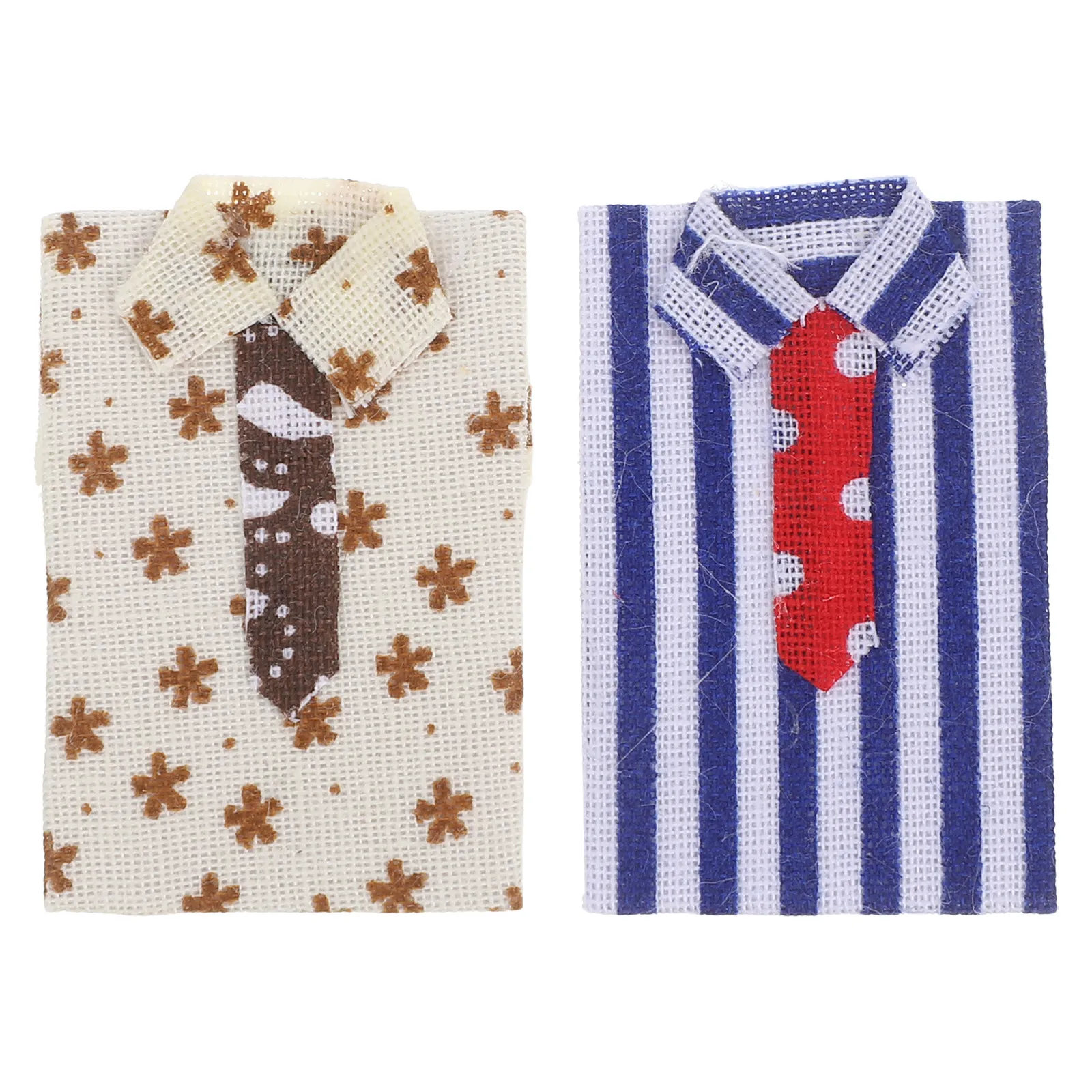 

2Pcs Miniature Shirt 1:12 Scale Men's Clothing Realistic Lightweight Fabric for Dollhouse Closet Accessories Diorama Collectors