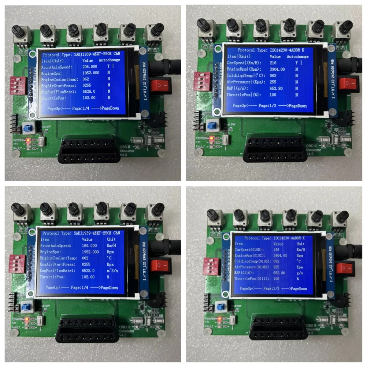 English Version Vehicle OBD Simulator, ELM327 ECU Simulator with SAE J1939 for Testing & Development