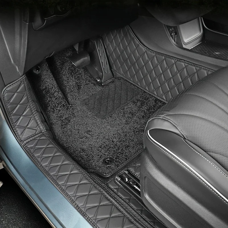 Fit for Chery Tiggo 9 Car  Environmentally Friendly Wear-resistant Full Surround Leather Silk Circle Foot Pad Car Interior Parts