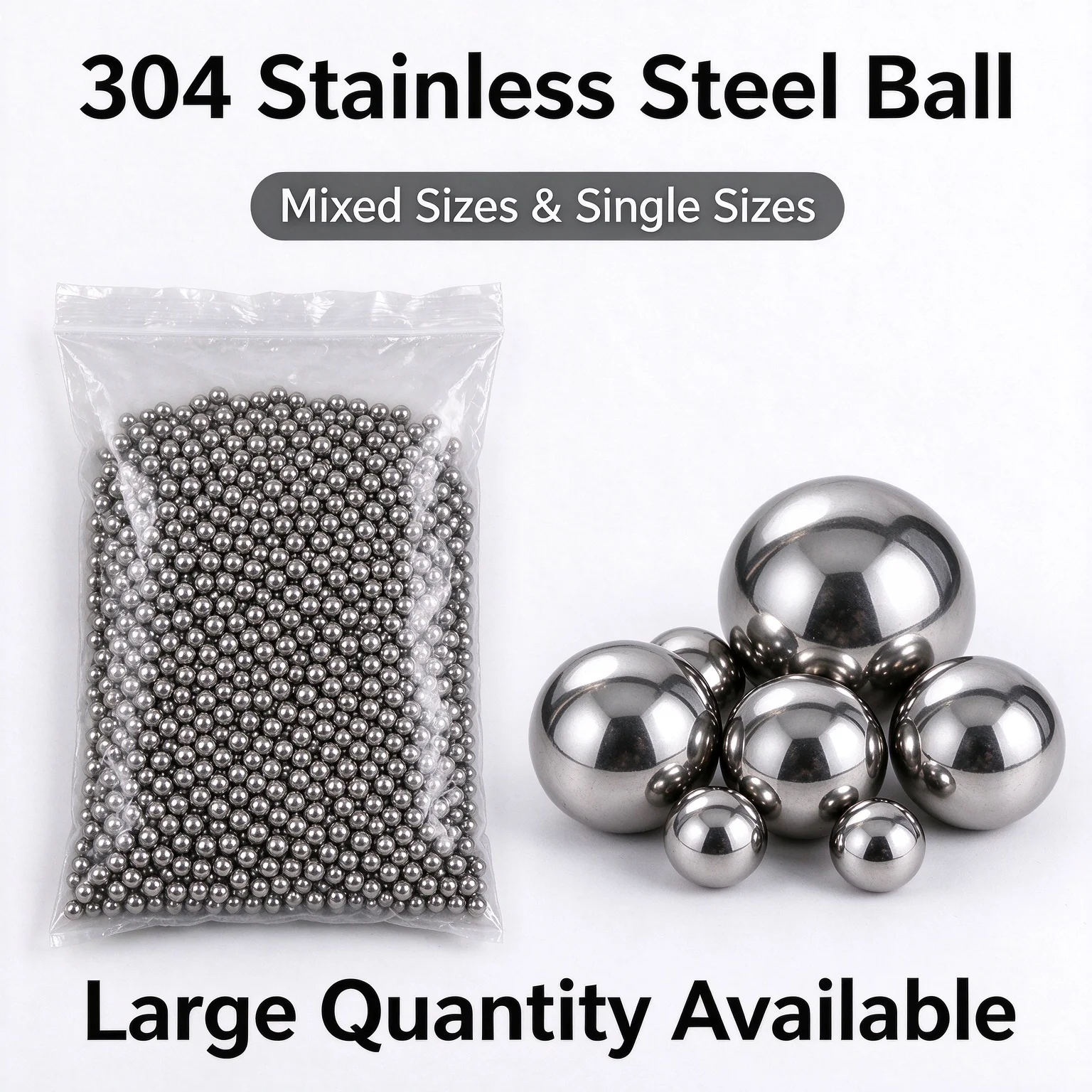 10‑1000Pcs 304 Stainless Steel Solid Smooth Bearing Balls 0.5‑10mm Precision Round Beads for Bearings Mechanical Hardware