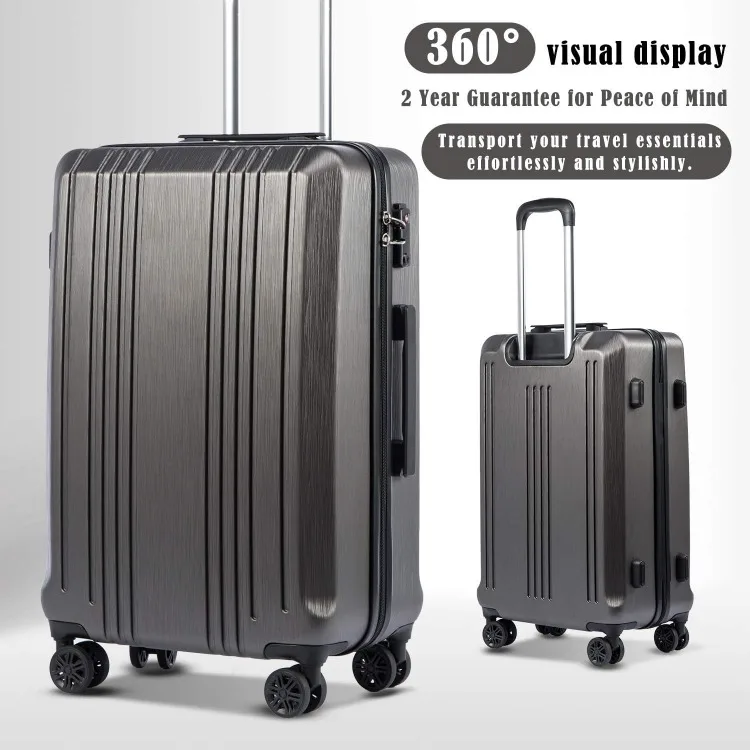 Luggage Expandable Suitcase PC+ABS 3 Piece Set with TSA Lock Spinner 20in24in28in