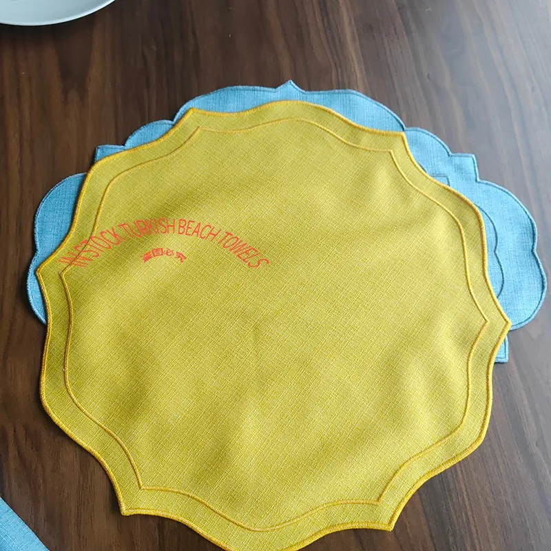 

Linen Table Mat Heat Resistant Dining Table Cloth Artistic American Country Sle Home Textile Table Pad for Dining Table And...