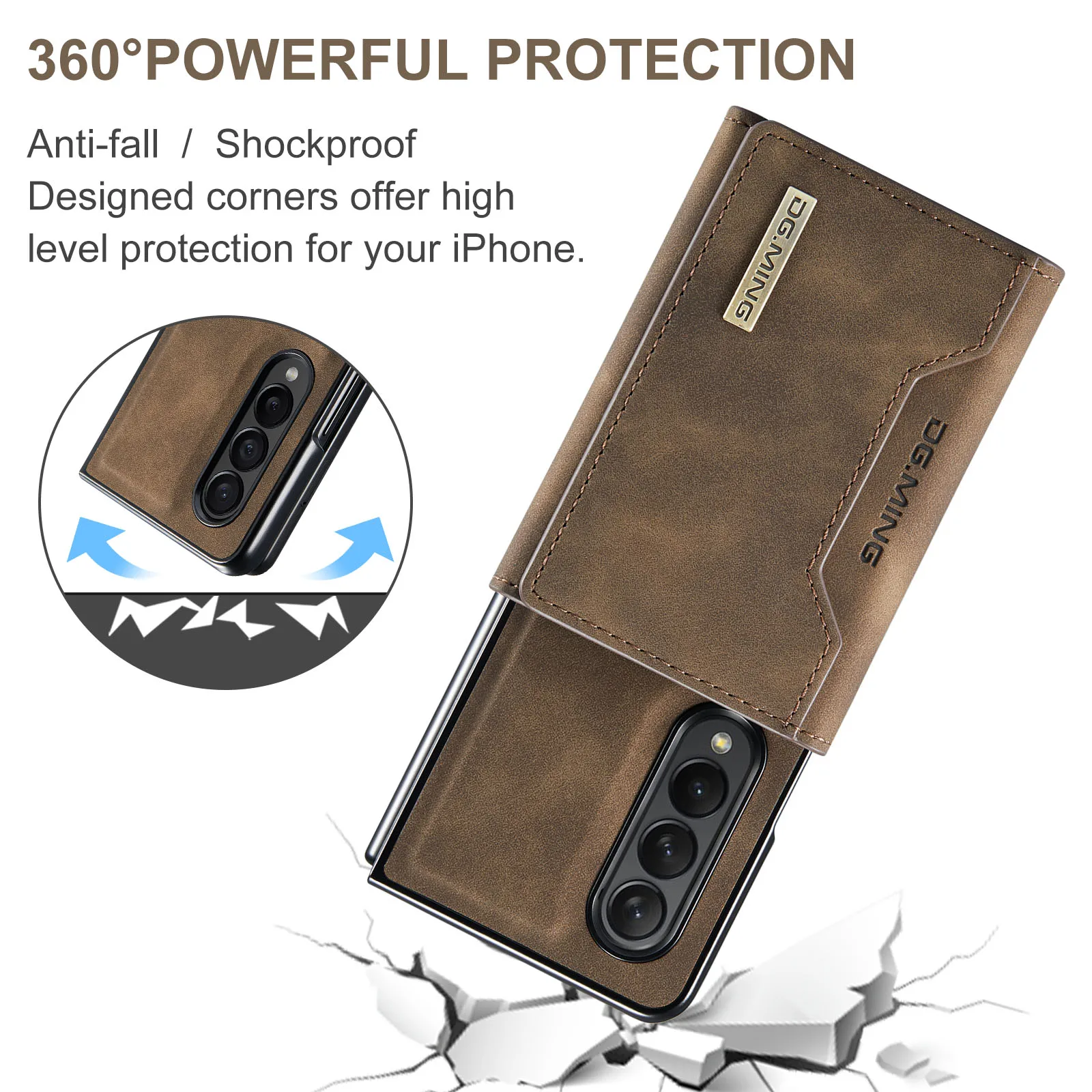 Wallet Magnetic Phone Case For Samsung Galaxy Z Fold 5 4 3 Shockproof Stand Multi Card Slot Protective Leather Cover