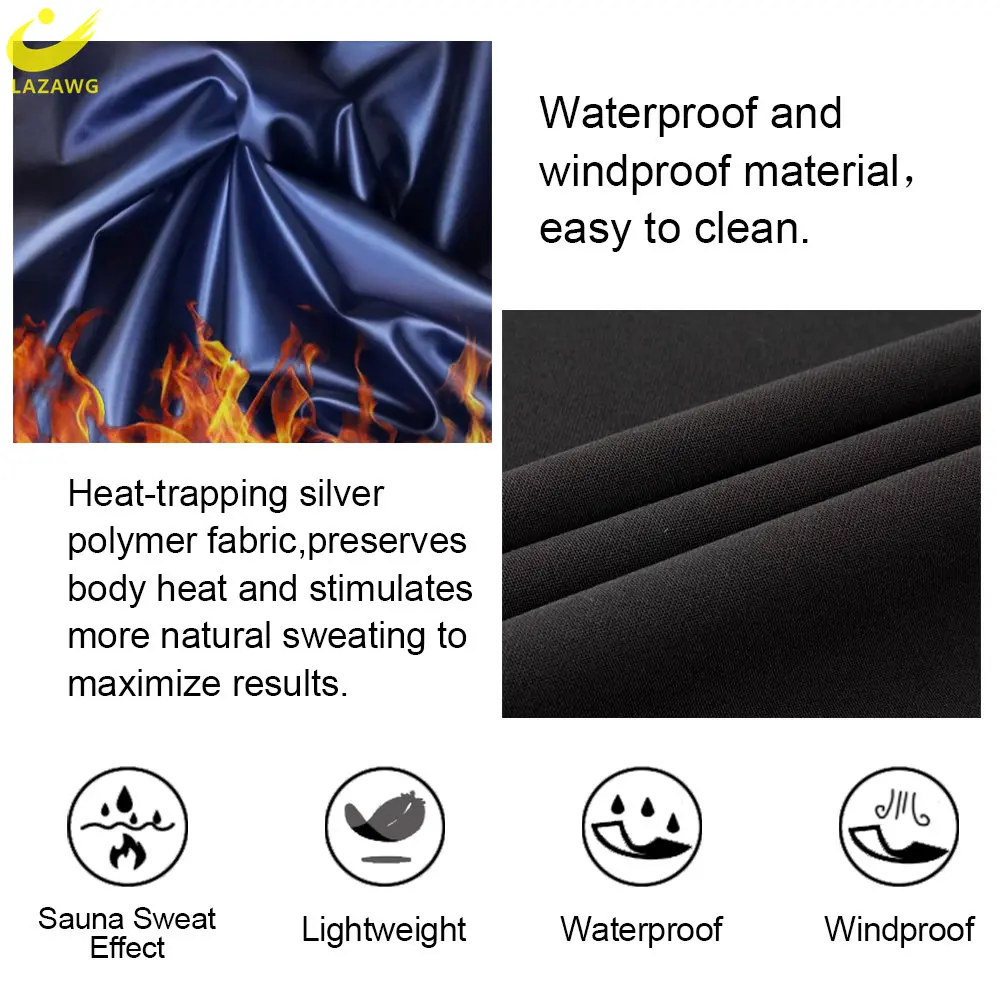 LAZAWG Sauna Pants for Men Sweat Shorts Weight Loss Trousers Slimming Mid Waisted Sportwear Body Shaper Workout Sport Fat Burner