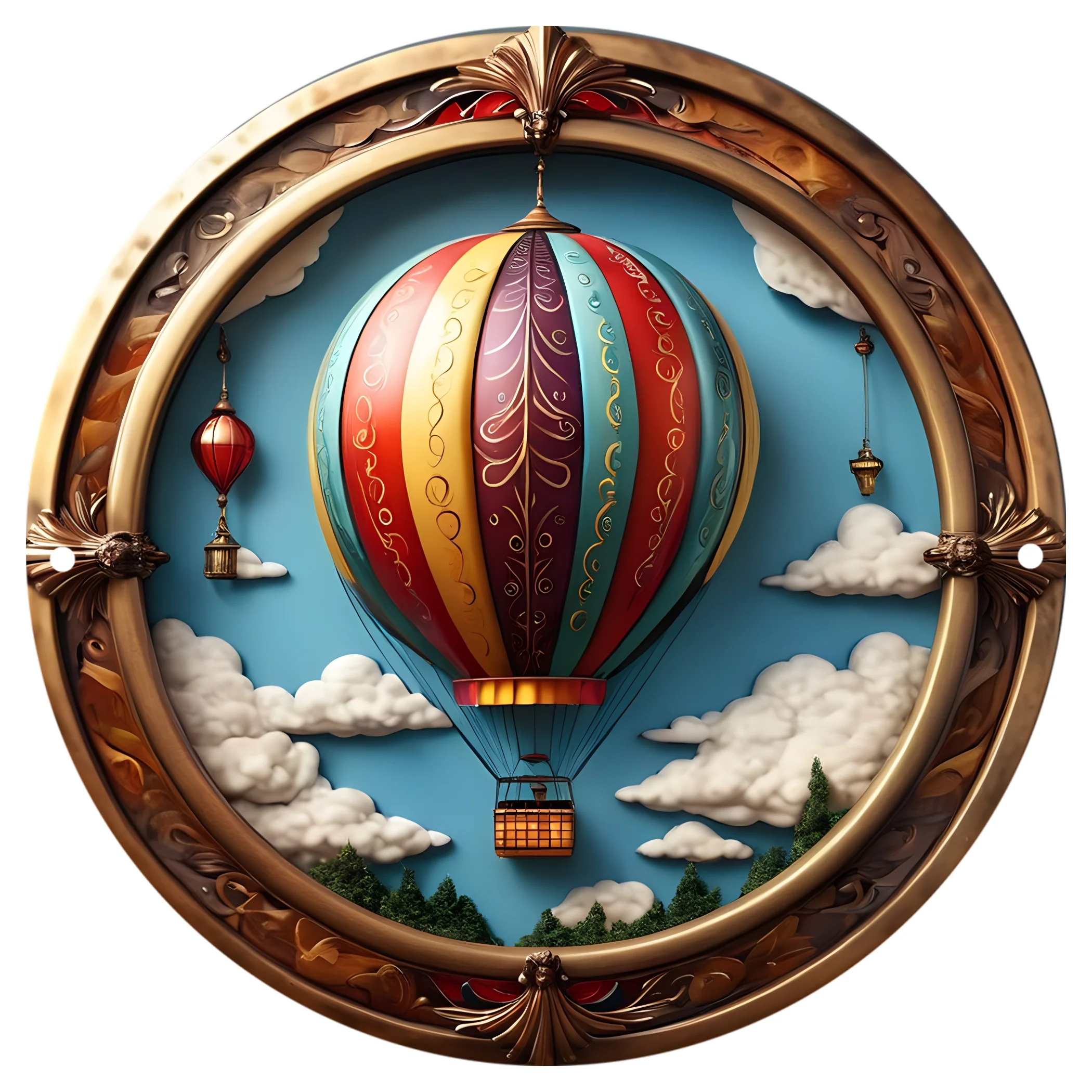 

Vintage Hot Air Balloon Round Sign, 3D Visual Effect Wall Decor for Bar,Pub, Room, Artistic Decoration and Unique Gift for Girls