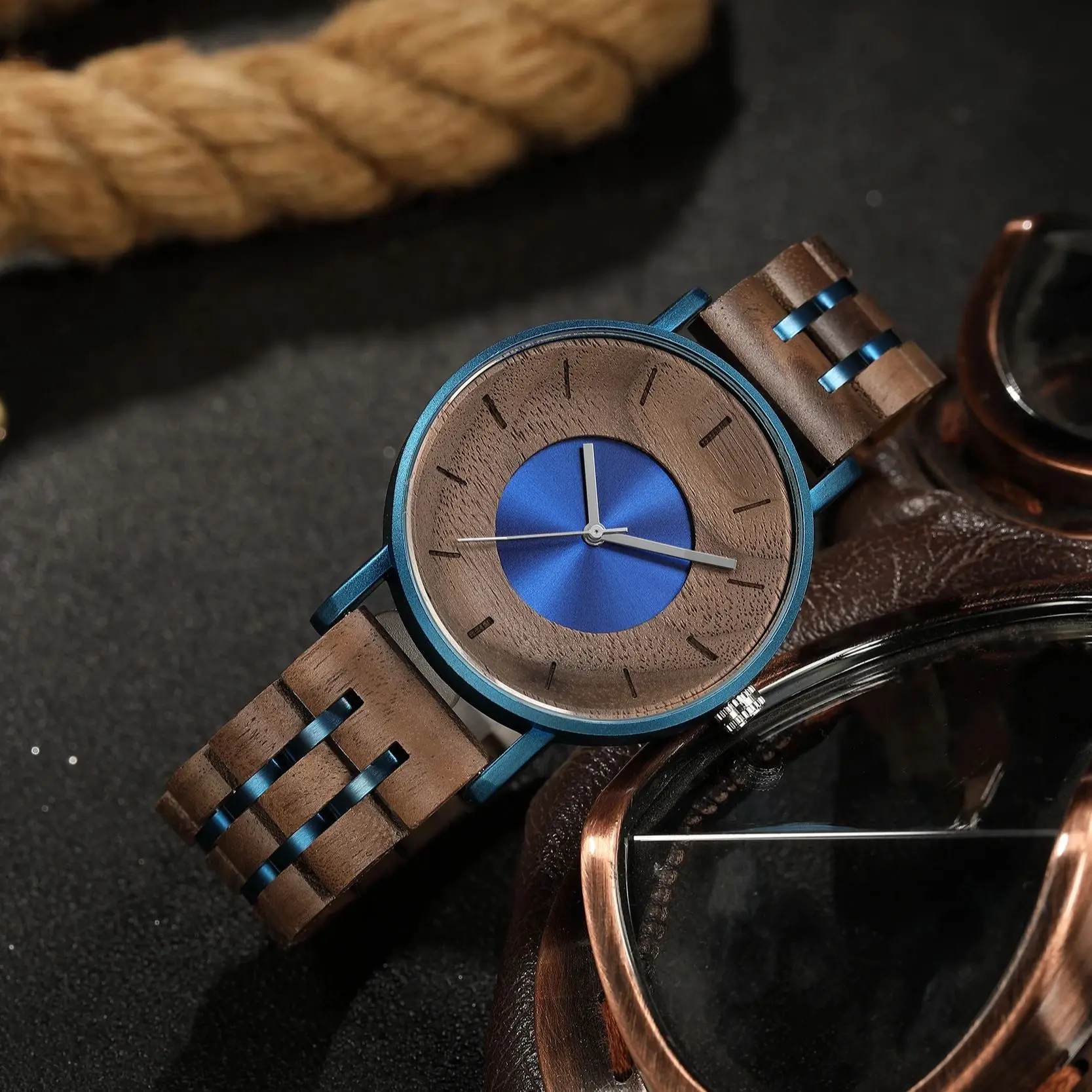 2025 Nuovo orologio creativo personalizzato in legno da uomo orologi al quarzo relojes para hombres relogio masculino