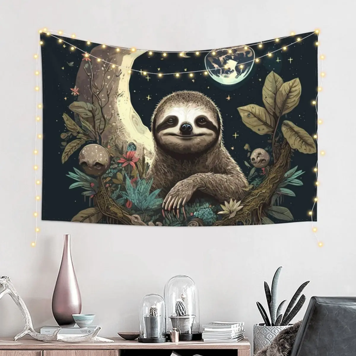 Goblincore Sloth Tapestry Room Decoration Korean Style Room Decorations Aesthetics Aesthetic Room Decoration Tapestry