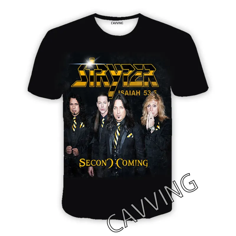 CAVVING 3D Printed Stryper Rock Casual T-shirts Hip Hop T Shirts Harajuku Styles Tops Clothing for Men/women T02