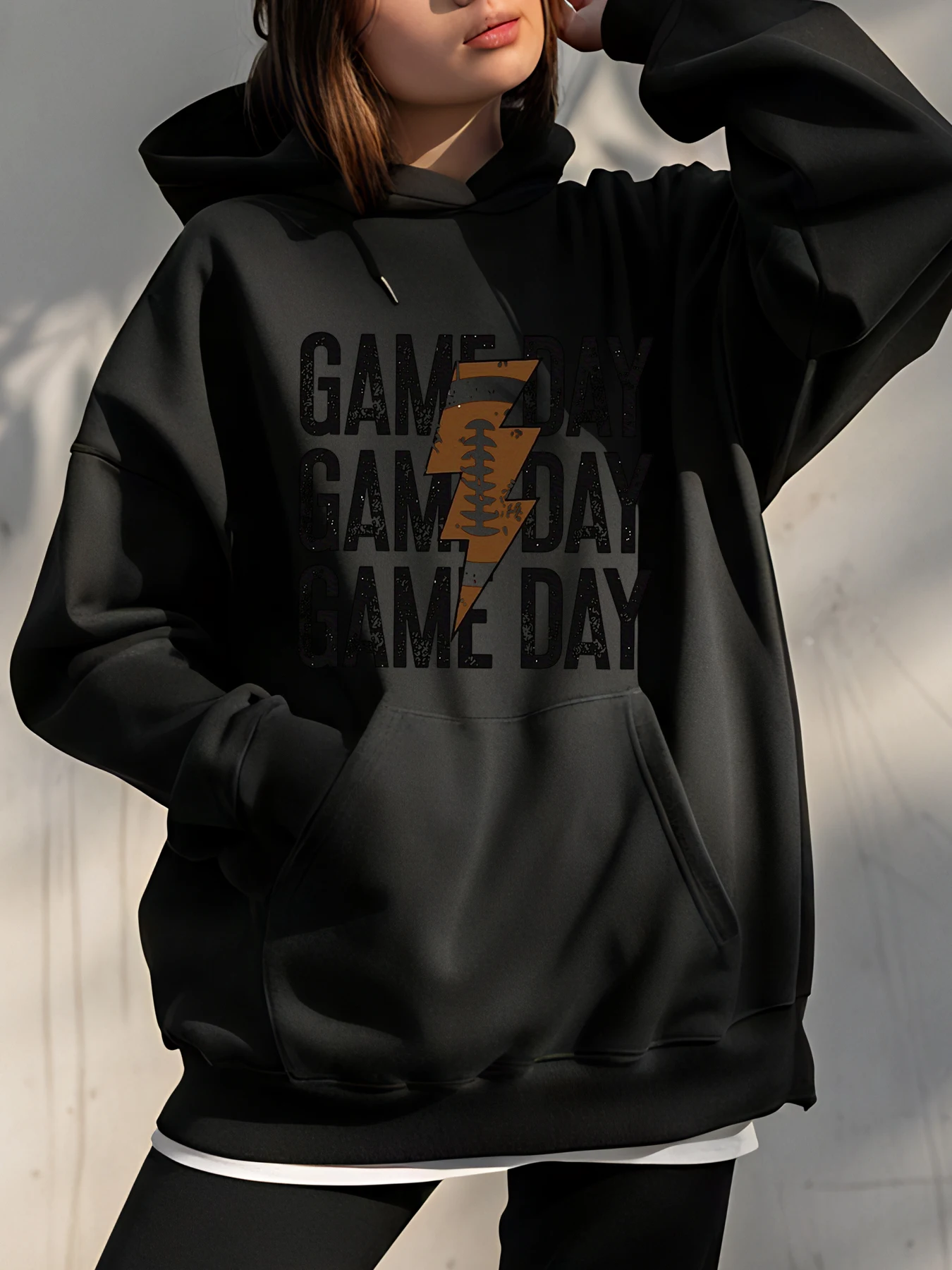 

Толстовка с капюшоном Game Day для футбола и молний с принтом унисекс, толстовка большого размера, повседневная уличная одежда для мужчин и женщин