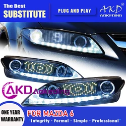 AKD Head Lamp for Mazda 6 LED Headlight 2003-2015 Headlights Mazda6 DRL Turn Signal Freemont Angel Eye Projector Lens