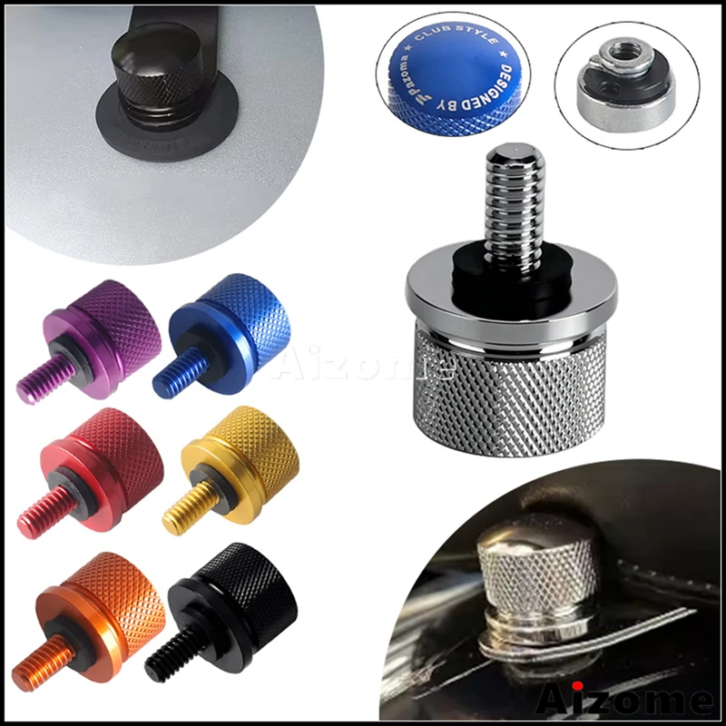 Motorcycle Knurled Seat Bolt Nut 1/4-20 Thread Aluminum Seat Screw For Harley Touring Sportster Dyna Softail Road Glide Fat Bob
