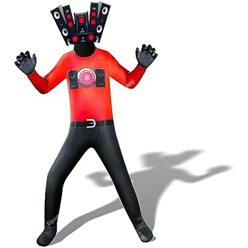 

♥AA Camara Camera Tv Speaker Man Cosplay Skibidi Toilet Costume Game Clothes Suit Mask Kids Adult New 2026