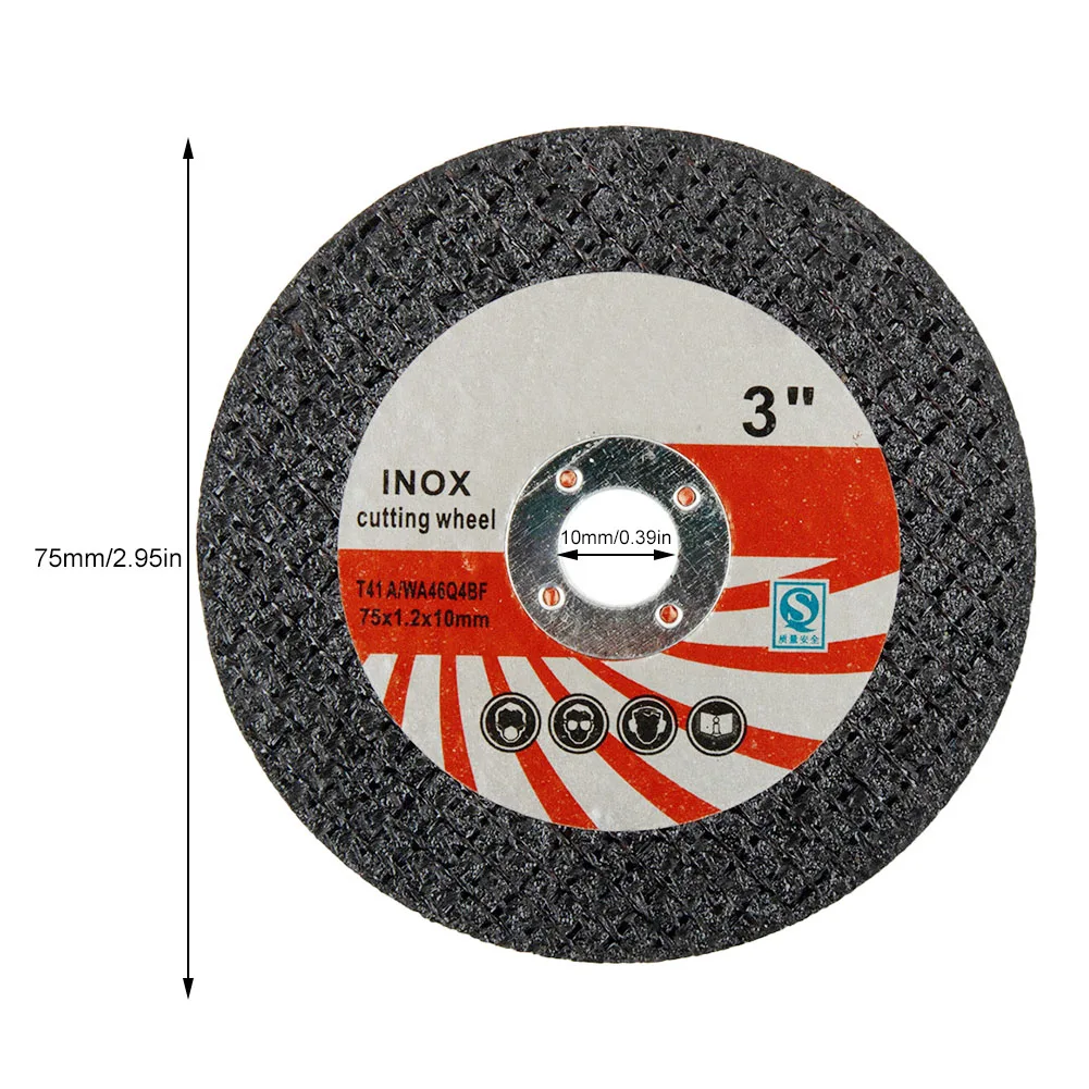 Conjunto de discos de corte para rebarbadora, abrasivo circular, lâmina de serra de resina para rebolos, ferramentas eléctricas, 75mm, 15 peças