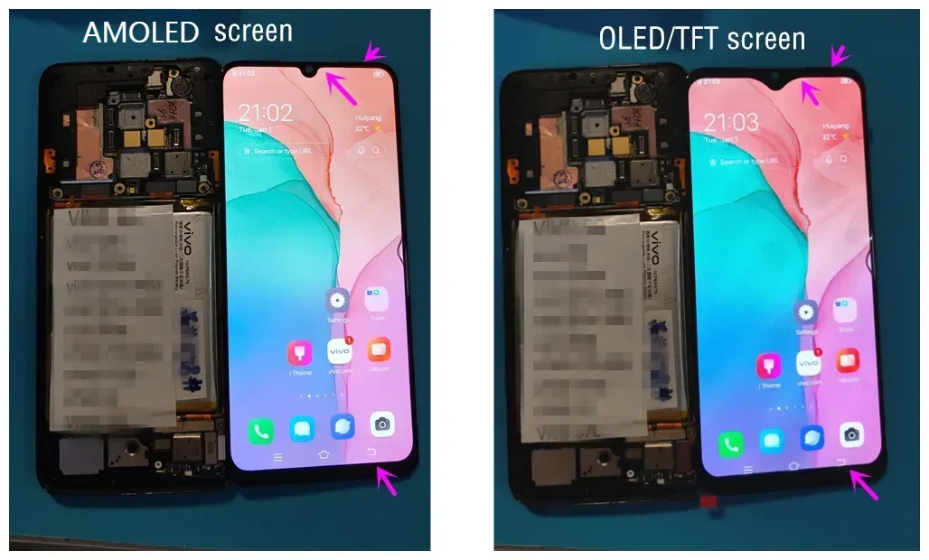 6.44\'\' OLED For Vivo V20 SE V2022 V2023  V2024 V2025 LCD Display Touch Screen Digitizer Assembly Replacement