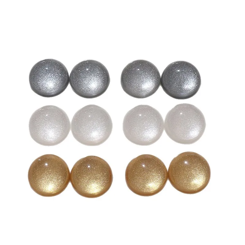50PCS Soft Light Gold Sand Texture Advanced Cat Eye Half Circle 20MM Resin Jewelry Patch DIY Earnail Earaccessory Key