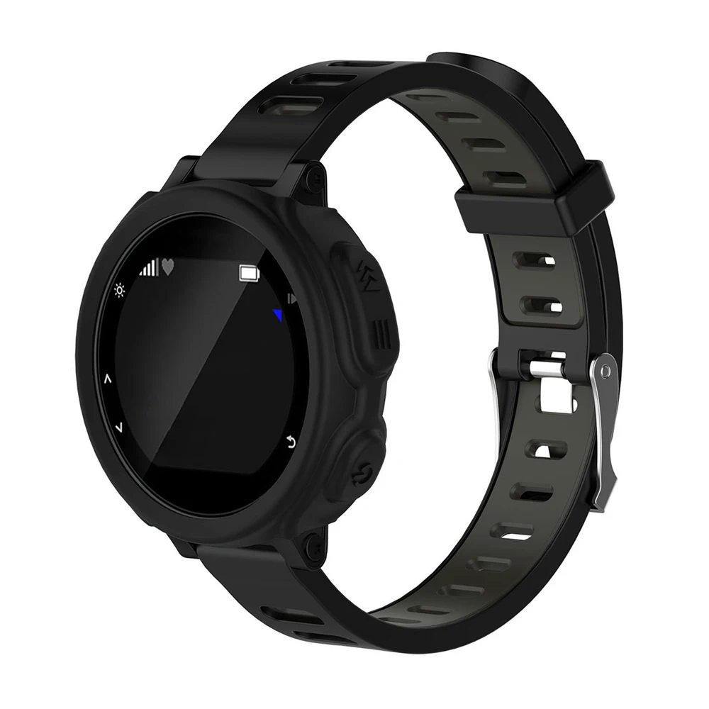 1 para garmin smartwatch 235 735 pulseira de silicone protetor caso capa para garmin forerunner 235/735xt caso protetor