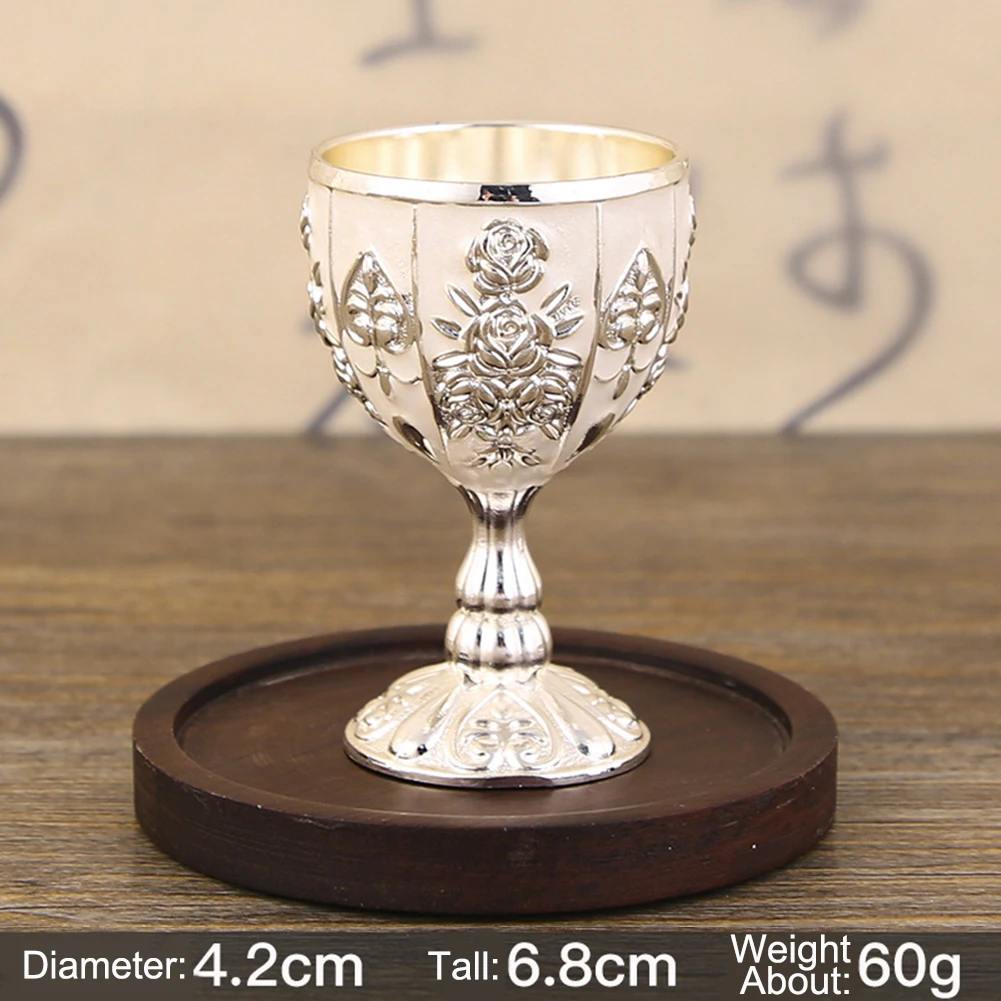 Table Decoration Vintage Wine Cup Perfect For Home Bar Use Wine Cup Metal Shot Glass Metal Construction Shatter-resistant