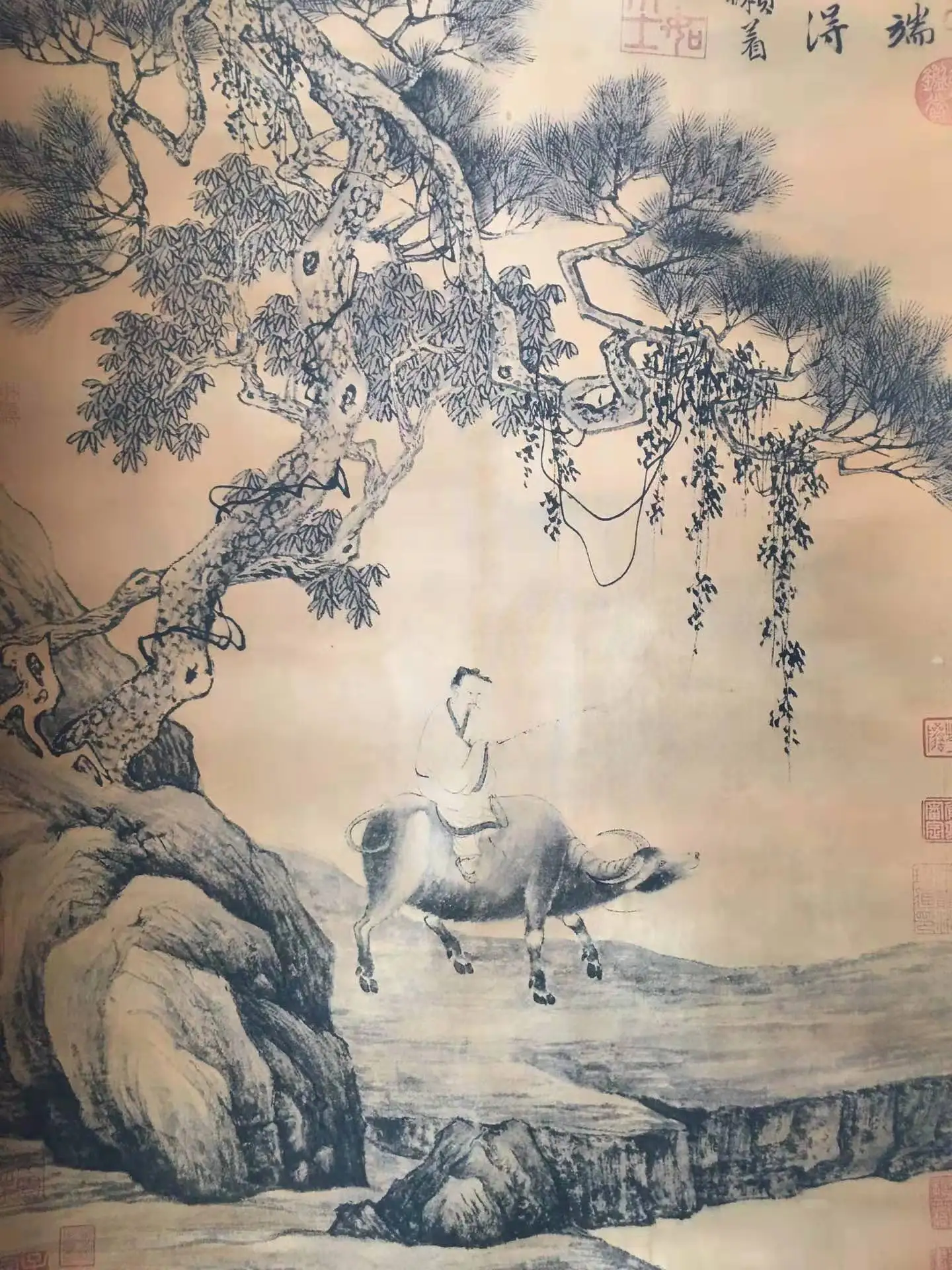 Hand-painted Chinese paintings,Ancient Chinese  Scroll,herding cattle Painting