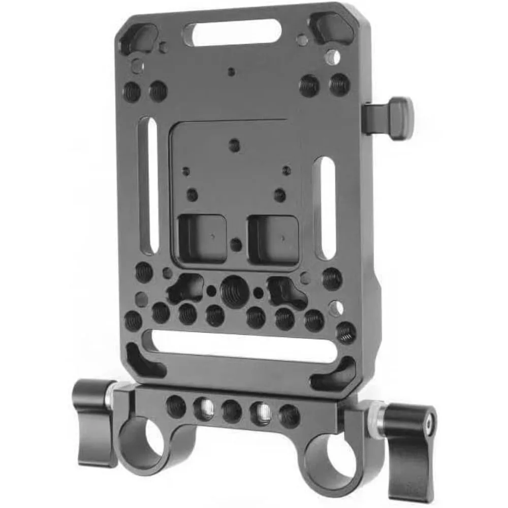 Power Solution V-Mount Battery Plate Quick Release Plate with Dual 15mm Rod Clamp M3&M4 and 1/4