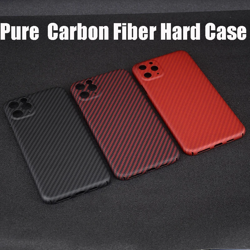 

10pcs Pure Carbon Fiber Lens Protection Phone Case for iPhone 12 11 Pro Max 12 Mini Ultra Thin Carbon Fiber Hard Cover Cases