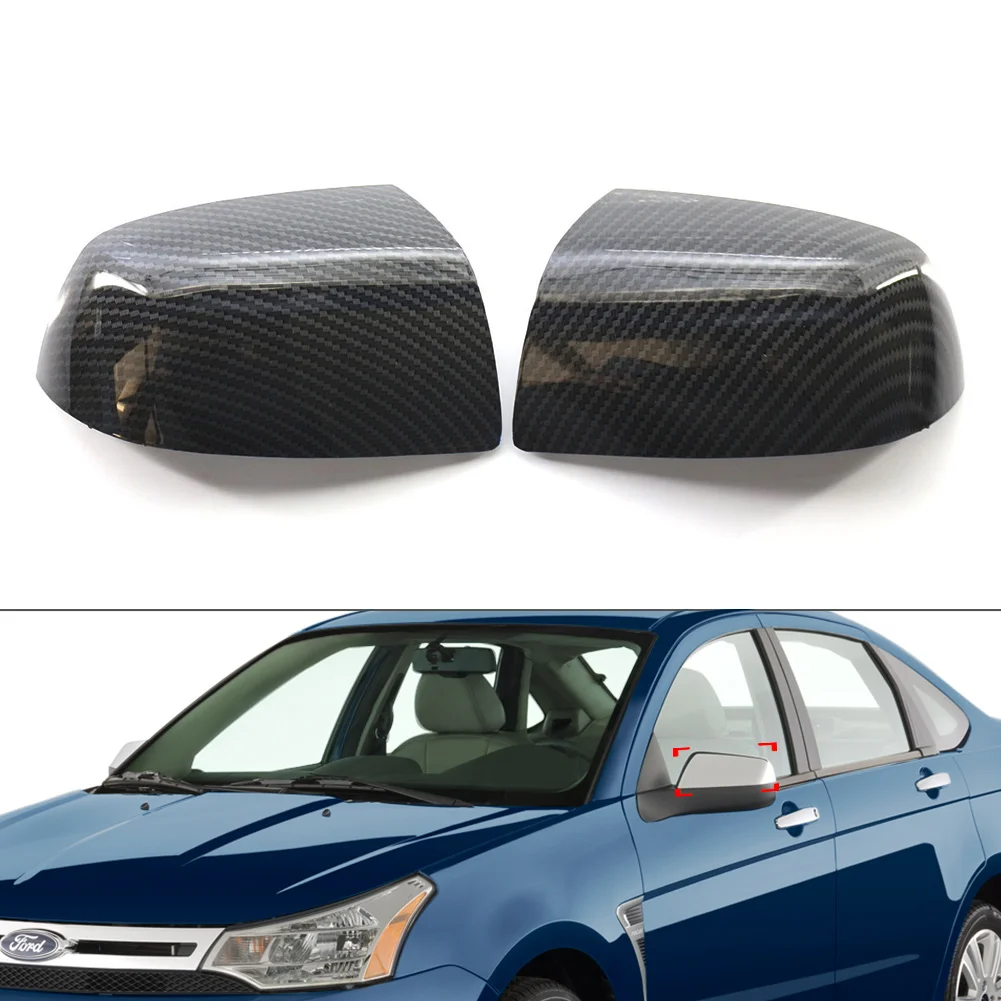 

1 Pair Carbon Fiber Look Car Wing Mirror Cap Cover Without Indicator For Ford Focus MK2 2004-2008 ABS Plastic