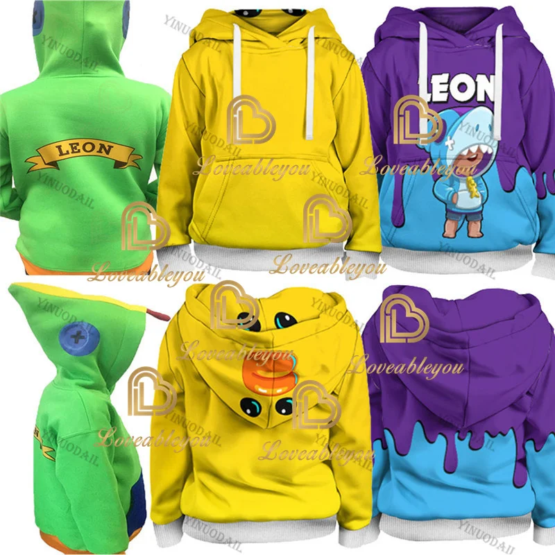 Stars-Games Cosplay Kids Anime Figures Winter Hooded Sweatshirt Clothes Pullover Boys Hoodie Leon-Heros Coat Clothes Fleece Tops